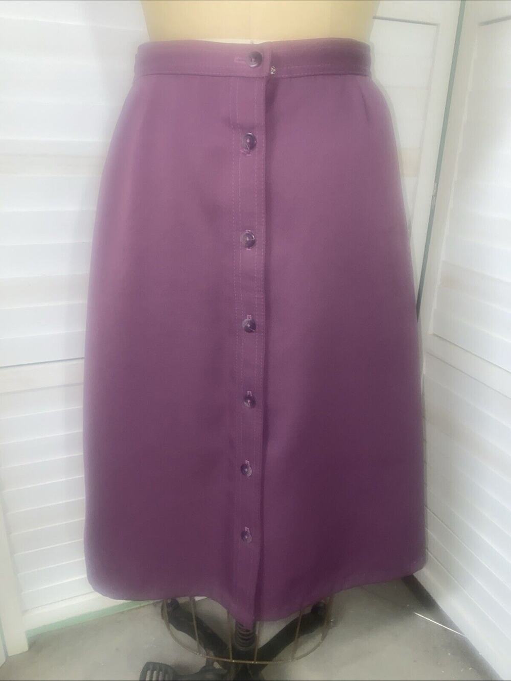 Vintage 70s The Gathering Sears Women's A-line Midi Length Purple Sz Medium